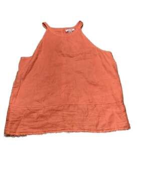 Pure Navy Linen Blend Halter Tank Top Size L